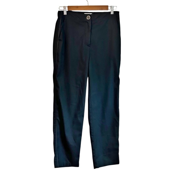 Anthropologie Maeve Elastic Waist Cropped Pant with Tuxedo Stripe Women SZ US 4 - Picture 1 of 8